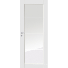 Branco aprontado artesão estilo Stile & trilho porta com painel de vidro